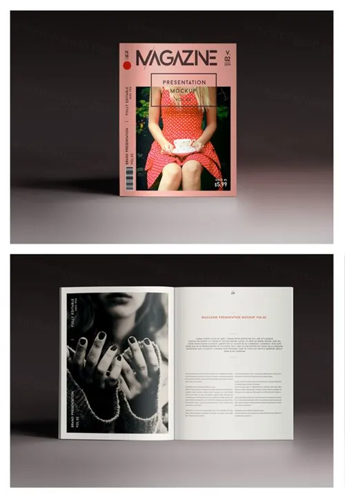时尚杂志样机 Psd Magazine Mockup View Vol2