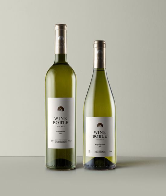 白葡萄酒瓶样机 Psd White Wine Bottle Mockup vol3