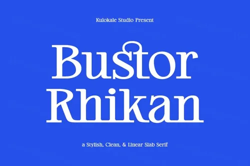 未来派科幻电子竞技电影游戏排版英文衬线字体 Bustor Rhikan - Slab Serif Font