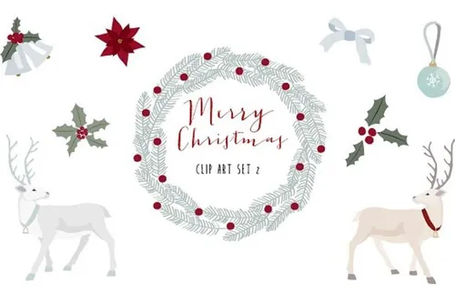 圣诞节装饰素材包Christmas clip art set 2