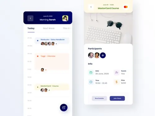 课程日程表计划表应用程序UI界面素材 Activity Calenda