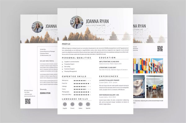 美术馆馆长个人简历模板下载 Statistic Resume Designer