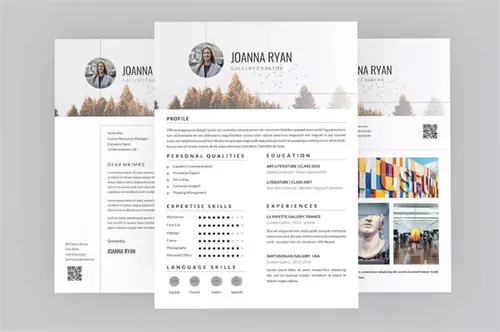 美术馆馆长个人简历模板下载 Statistic Resume Designer