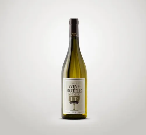 白葡萄酒瓶包装贴图PSD模板Psd White Wine Bottle Mockup