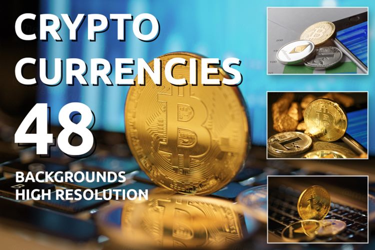 48张黄金比特币金币加密货币高清图片素材合集包 Golden