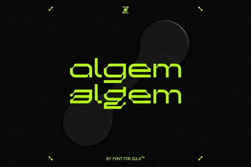 复古未来派赛博朋克机能科幻风几何科技海报装饰英文字体 Zul