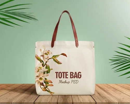 帆布袋贴图样机PSD模板Free Organic Cotton Tote Shopping Bag Mockup PSD