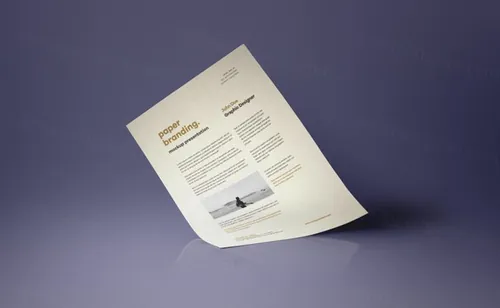 A4纸张模型PSD贴图模板Psd A4 Paper Mock-Up