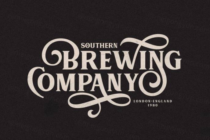 适合 Logo 设计复古英文字体 MUARA