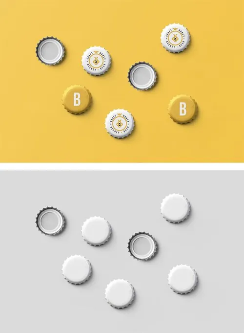 啤酒瓶盖样机贴图模版 Beer Cap Mockup
