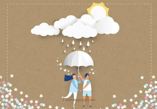 雨季促销剪纸风格矢量海报Rainy Season Sale