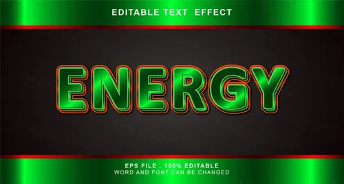 三维立体金属特效字体文本特效可编辑EPS矢量模板素材3d editable text style effect