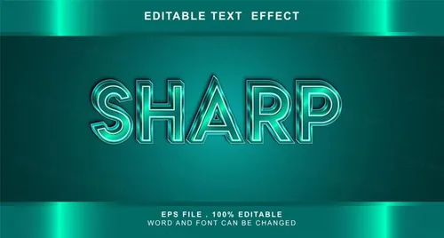 三维立体金属特效字体文本特效可编辑EPS矢量模板素材3d editable text style effect