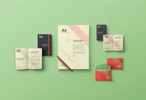 文具品牌VI提案PSD贴图样机Simple Stationery Branding