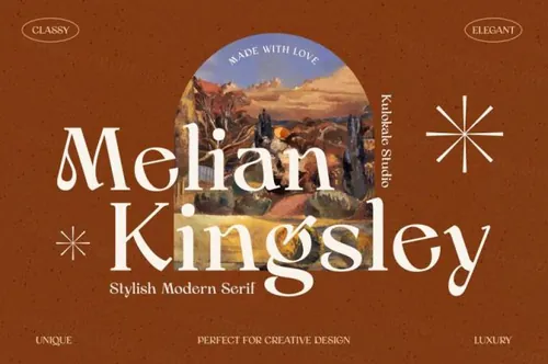 波利米亚时尚优雅的复古衬线英文字体 Melian Kingsley - Modern Serif