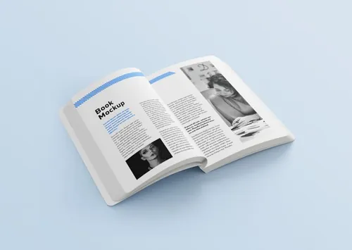 书籍排版设计贴图展示 Book with rounded corners mockup