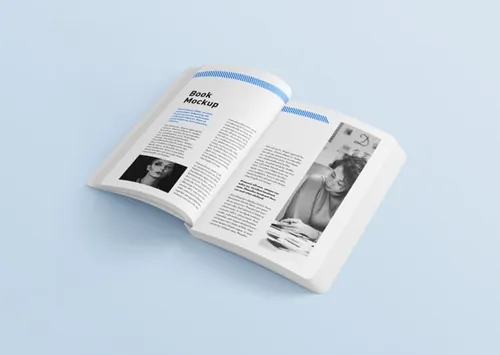 书籍排版设计贴图展示 Book with rounded corners mockup