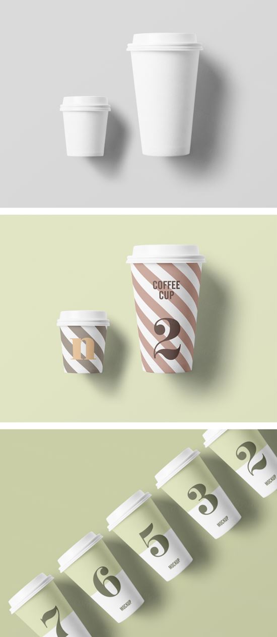 咖啡杯贴图样机PSD模板Fine Paper Cup Mockup