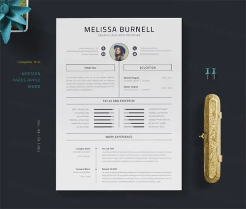设计师简历求职信推荐信模板素材 Resume / Cv / Template