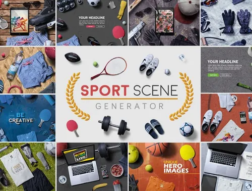 体育器材设计素材Sport Scene Generator