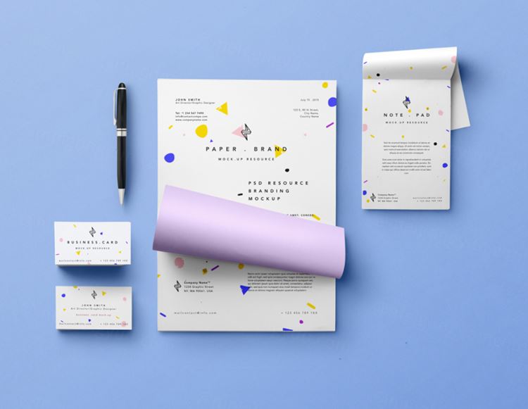 优雅精致文具品牌VI提案贴图样机PSD模板Simple Stationery Branding