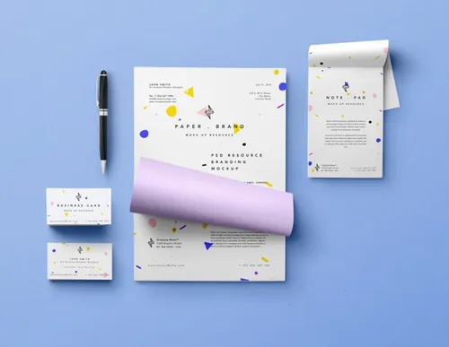 优雅精致文具品牌VI提案贴图样机PSD模板Simple Stationery Branding