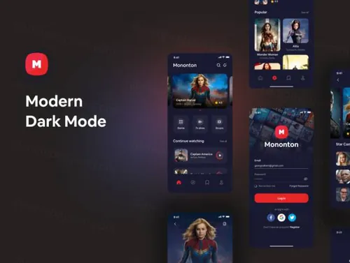 实时流媒体电影剧集在线观看移动APP界面UI素材 Mononton U