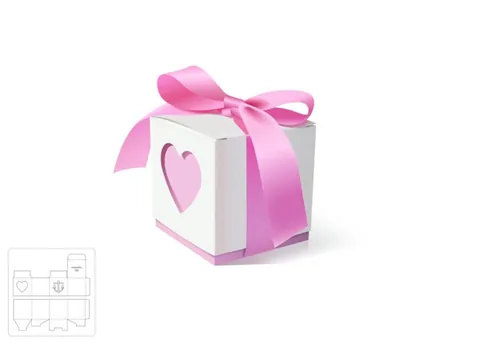 装卡片的礼品盒模切图/刀模图EPS源文件