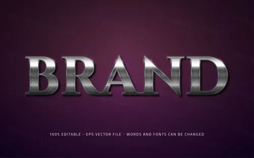 三维立体金属特效字体文本特效可编辑EPS矢量模板素材3d editable text style effect