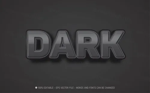 三维立体金属特效字体文本特效可编辑EPS矢量模板素材3d editable text style effect