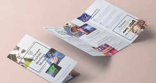 三折页模型PSD贴图模板Tri Fold Psd 8-5x11 Inch Mockup