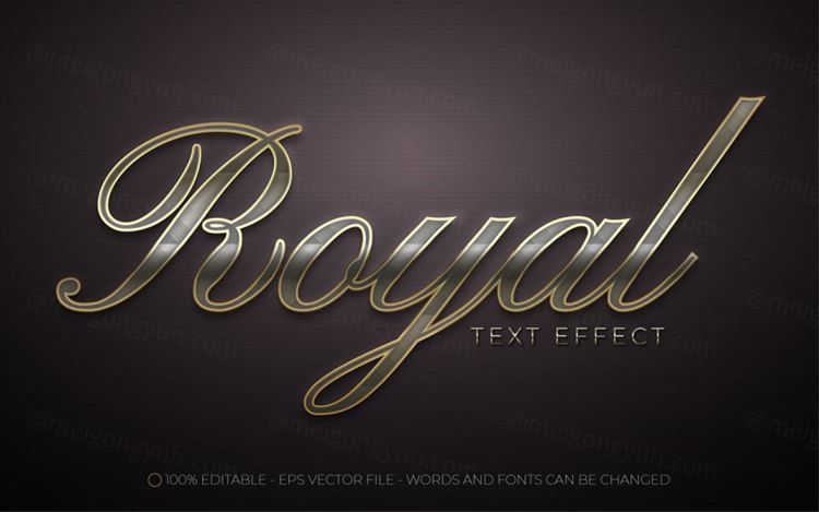 三维立体金属特效字体文本特效可编辑EPS矢量模板素材3d editable text style effect