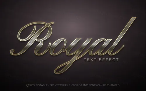 三维立体金属特效字体文本特效可编辑EPS矢量模板素材3d editable text style effect