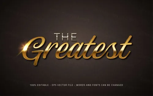 三维立体金属特效字体文本特效可编辑EPS矢量模板素材3d editable text style effect