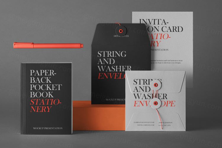 Psd邀请文具样机集 Psd Invitation Stationery Mockup Set