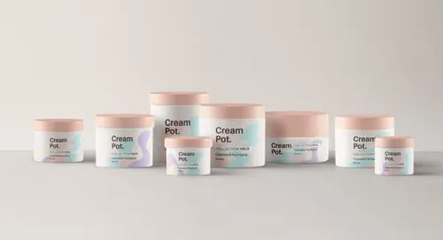 一套完整的奶油罐化妆品样机 Psd Cream Pot Cosmetic Mockup Pack