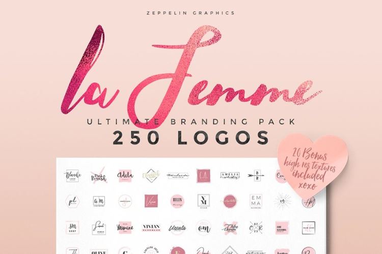 250 Feminine Logos Pack