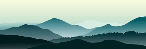 夏日傍晚青山山水风景画背景横幅矢量设计素材Summer evening banner