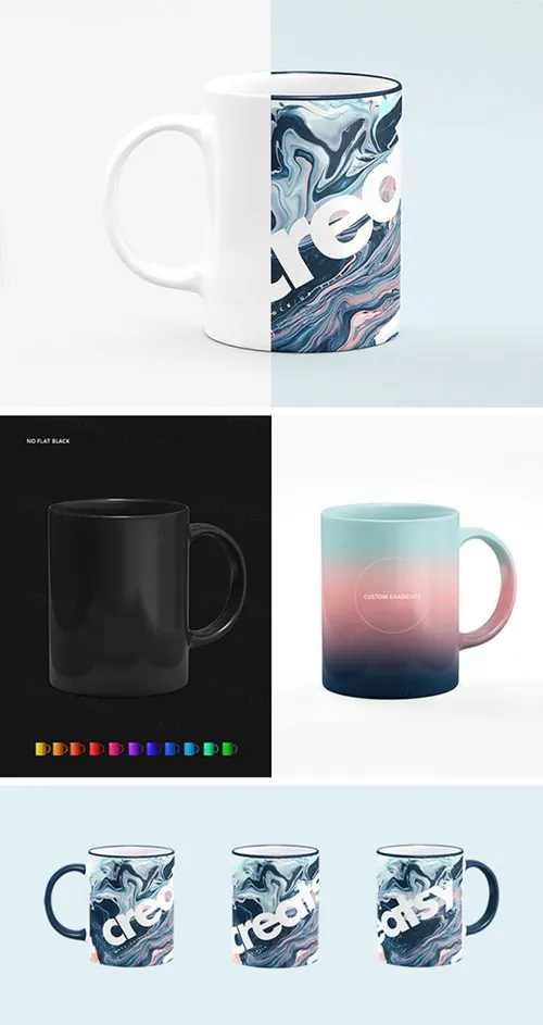 杯子贴图样机PSD模板Sublimation Mug Mockup Set