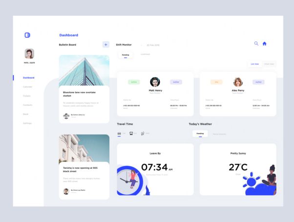 简洁后台用户仪表盘管理界面UI设计素材下载 Dashboard UI