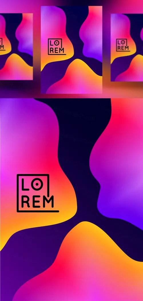 几何渐变流行设计海报矢量模版 Geometric covers template design