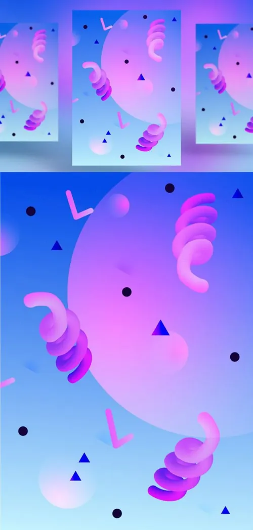 几何渐变流行设计海报矢量模版 Geometric covers template design