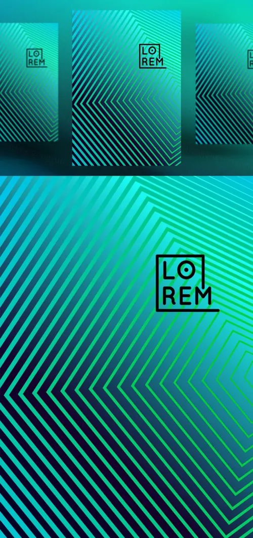 几何渐变流行设计海报矢量模版 Geometric covers template design