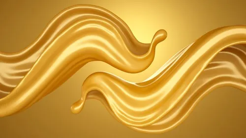 3D渲染合成飞溅金色背景素材 3d rendering yellow background with splash caramel