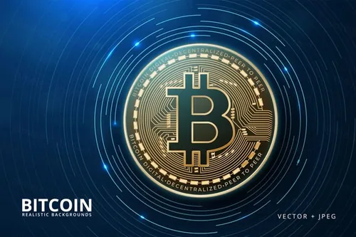 比特币区块链元素的背景矢量digital currency