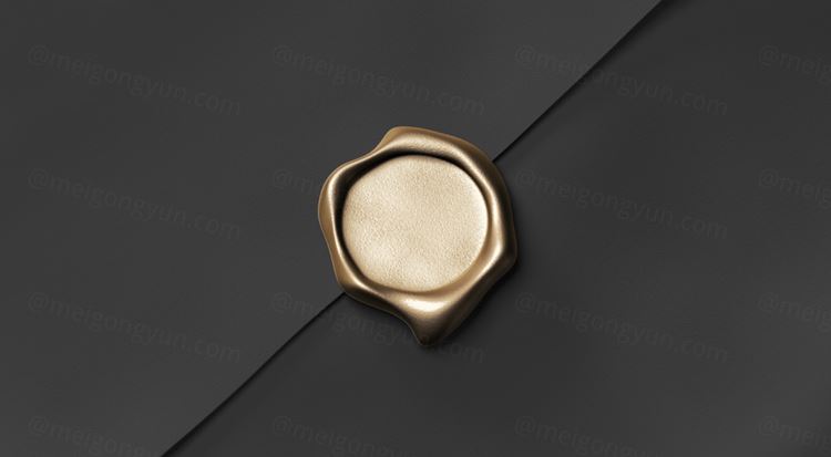 金色蜡质邮票信封高清背景素材 blank gold wax stamp paper envelope