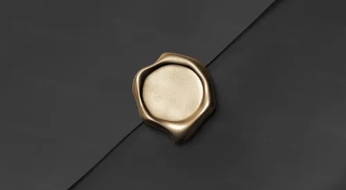 金色蜡质邮票信封高清背景素材 blank gold wax stamp paper envelope