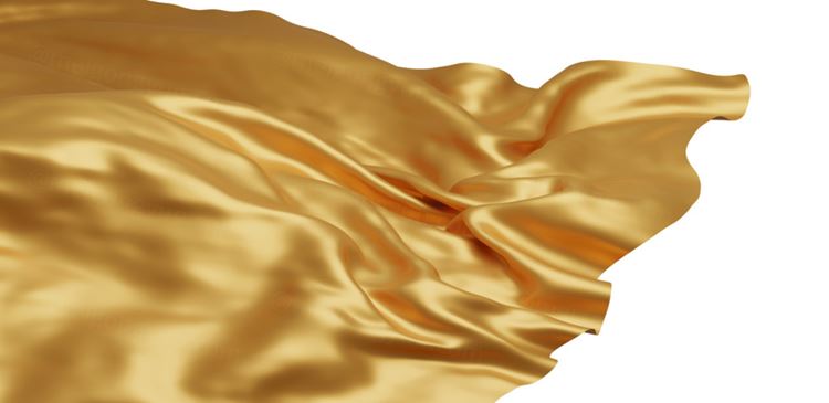 金色绸缎白色背景高清图片素材 flying gold cloth isolated white background