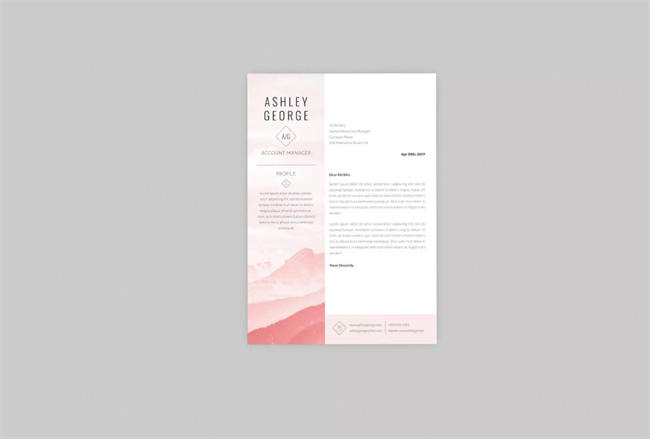 客户经理简历版式设计模板 Quiet CV Resume Designer