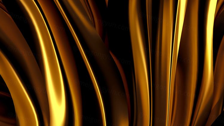 金色绸缎织物3D渲染插图高清背景图片素材 gold silk fabric with metallic background